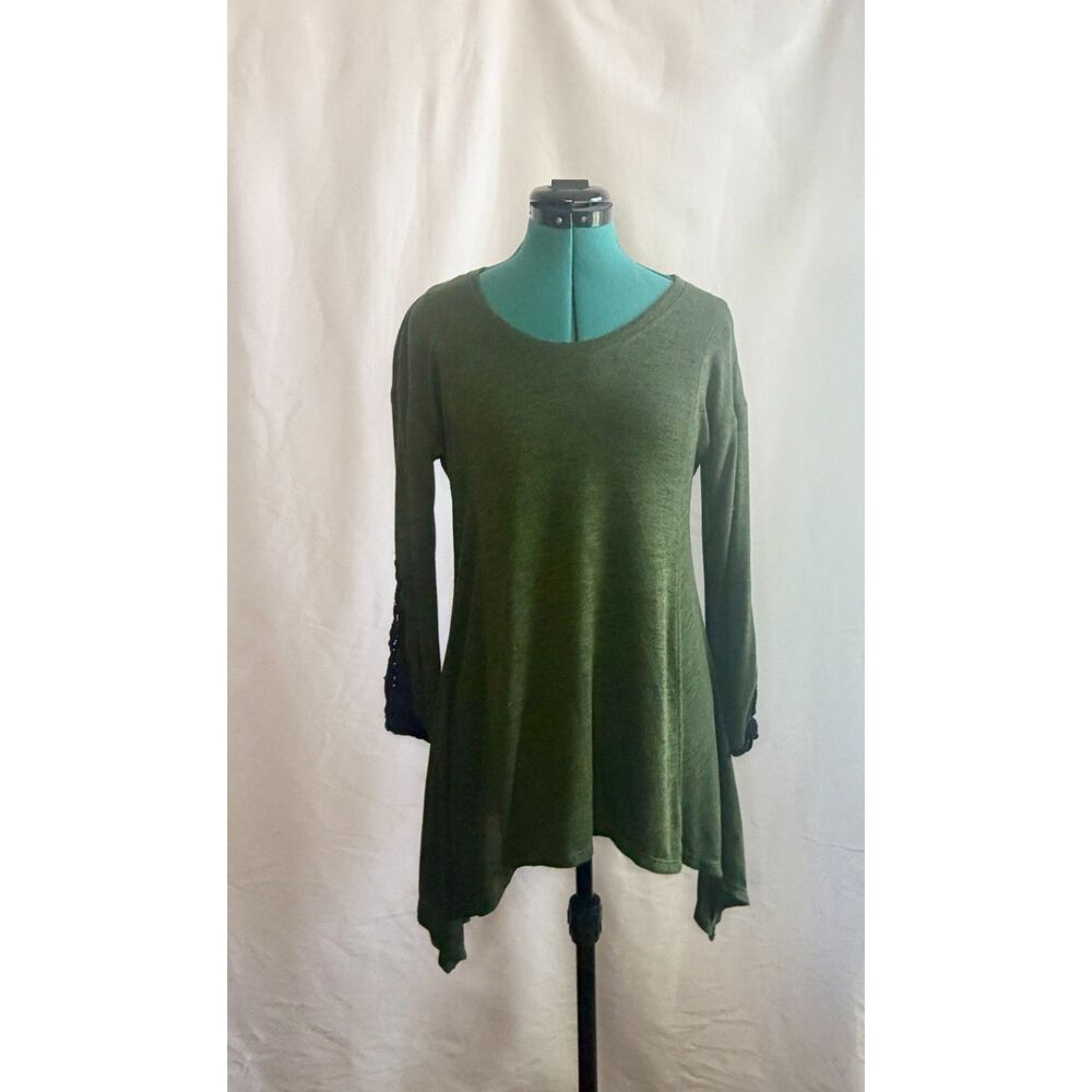 NY Collection dark green long-sleeve tunic top